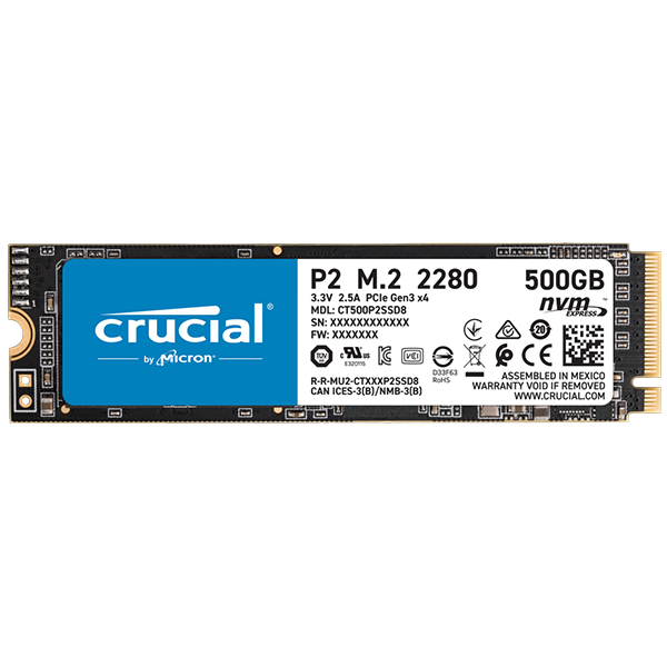 SSD 500GB CRUCIAL P2 NVME M.2 | CT500P2SSD8